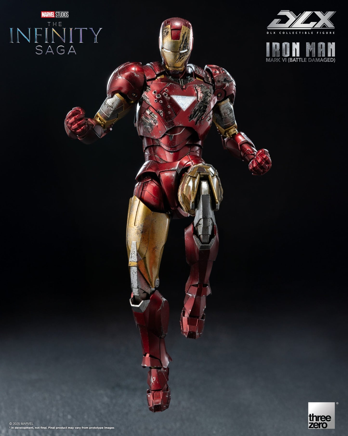 Preventa Figura DLX Iron Man Mark 6 (Battle Damage) - Avengers Infinity Saga marca Threezero 3Z0918 escala pequeña 1/12