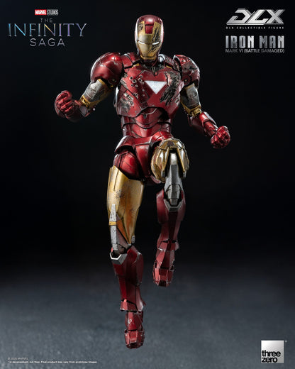 Preventa Figura DLX Iron Man Mark 6 (Battle Damage) - Avengers Infinity Saga marca Threezero 3Z0918 escala pequeña 1/12