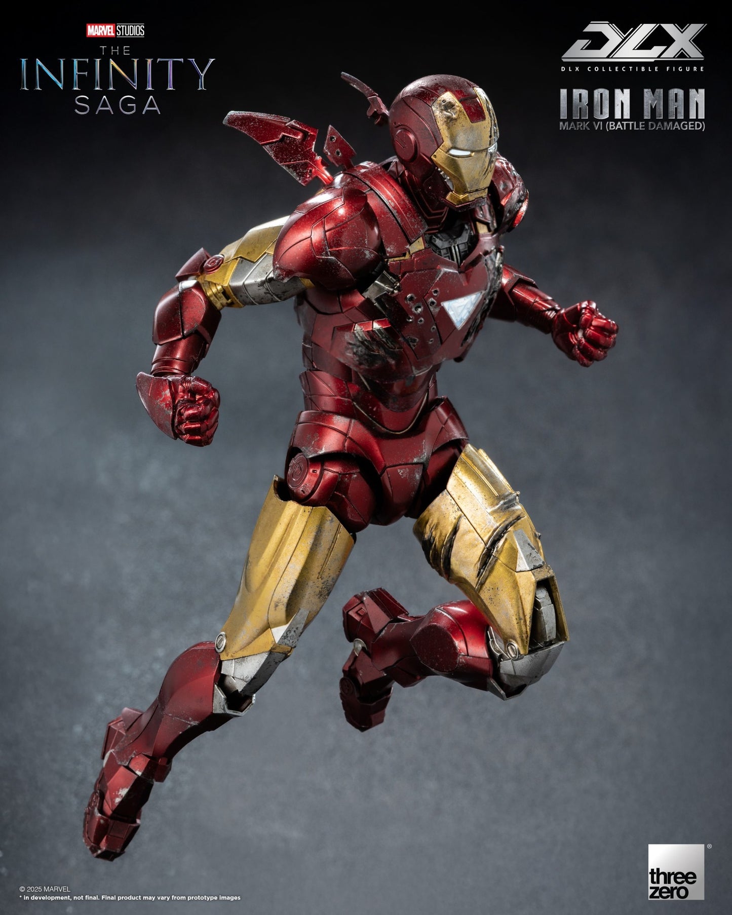 Preventa Figura DLX Iron Man Mark 6 (Battle Damage) - Avengers Infinity Saga marca Threezero 3Z0918 escala pequeña 1/12