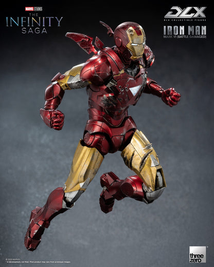 Preventa Figura DLX Iron Man Mark 6 (Battle Damage) - Avengers Infinity Saga marca Threezero 3Z0918 escala pequeña 1/12