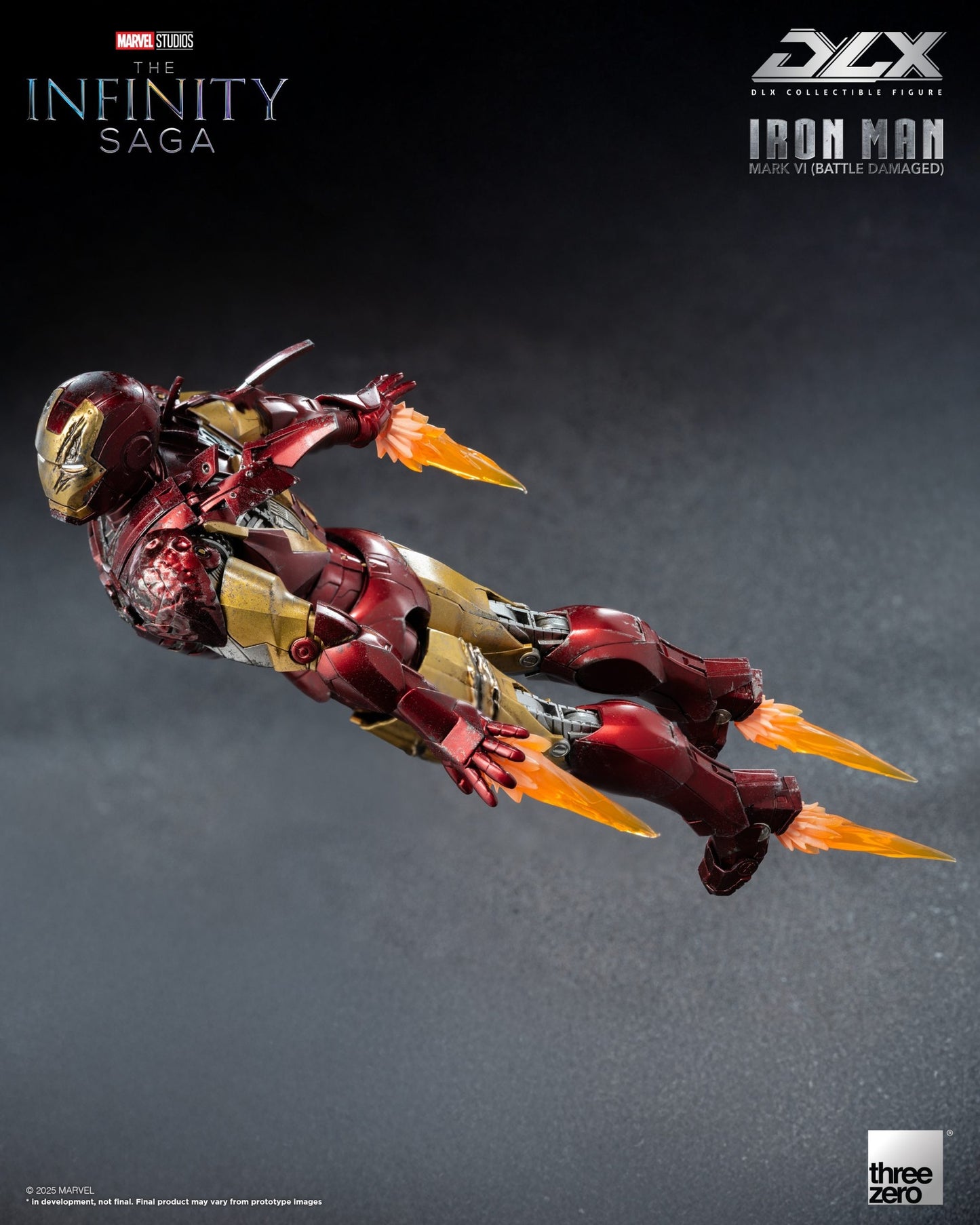 Preventa Figura DLX Iron Man Mark 6 (Battle Damage) - Avengers Infinity Saga marca Threezero 3Z0918 escala pequeña 1/12