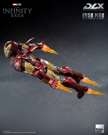 Preventa Figura DLX Iron Man Mark 6 (Battle Damage) - Avengers Infinity Saga marca Threezero 3Z0918 escala pequeña 1/12