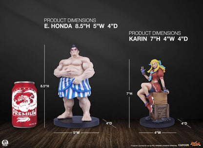 Preventa Set Estatuas Karin y E. Honda - Street Jam - Street Fighter marca PCS Collectibles escala 1/10