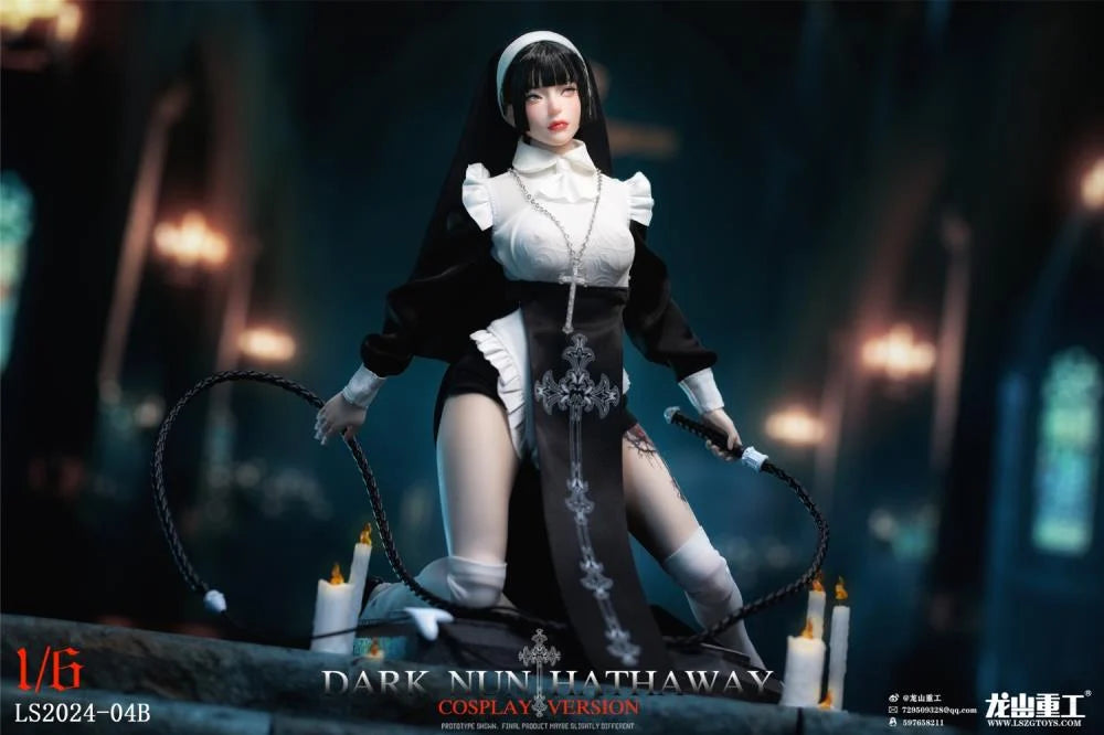 Preventa Figura Dark Nun Hathaway (black hair version) marca Long Shan Jin Shu LS2024-04B escala 1/6