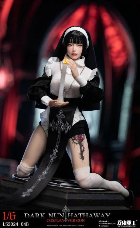 Preventa Figura Dark Nun Hathaway (black hair version) marca Long Shan Jin Shu LS2024-04B escala 1/6