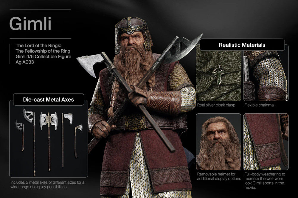 Preventa Figura GIMLI (Cabello enraizado) - The Lord of the Rings: The Fellowship of the Ring marca INART A033 Queen Studio escala 1/6