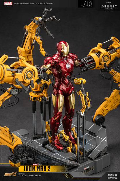 [EN STOCK] Figura Iron Man Mark IV con Suit-Up Gantry - Iron Man 2 marca ZD Toys escala pequeña 1/10 (18 cm)