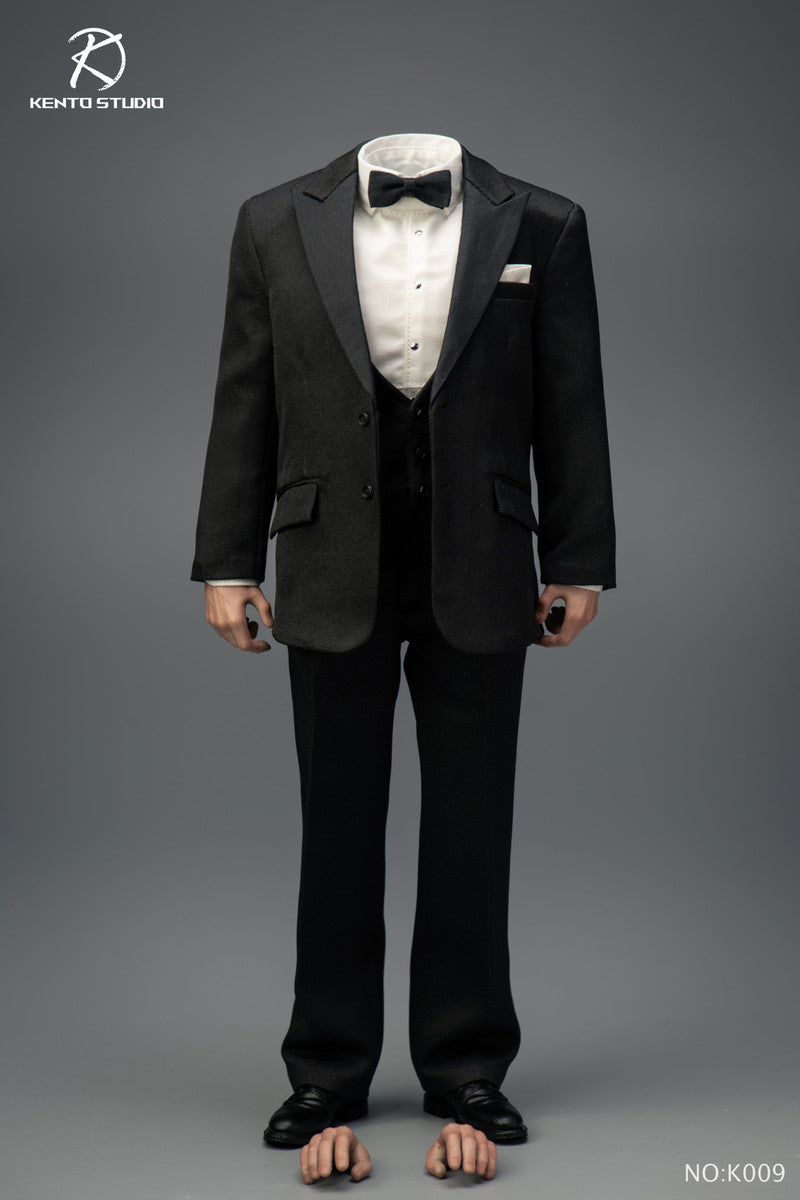 Pedido Set Black Banquet Suit / Traje de banquete negro con cuerpo marca Kento Studio K009 escala 1/6