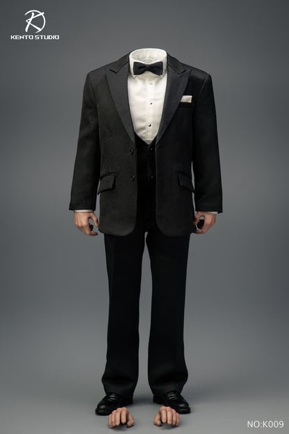 Pedido Set Black Banquet Suit / Traje de banquete negro con cuerpo marca Kento Studio K009 escala 1/6