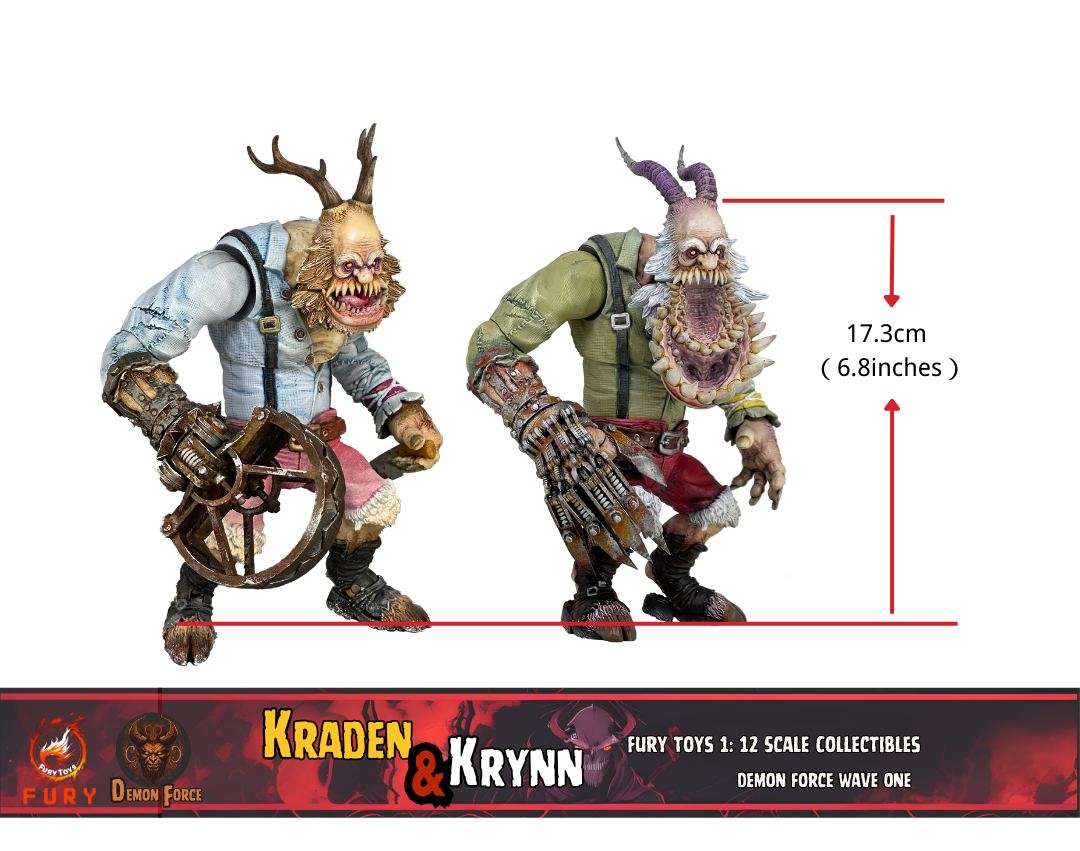 Preventa Figuras Brothers Kraden & Krynn - Demon Force Wave One (Set de 2 figuras + bonus) marca Fury Toys FDF001 FDF002 escala pequeña 1/12