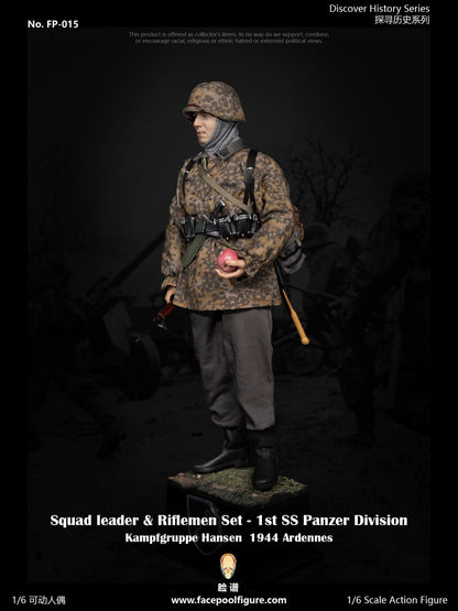 Preventa Set de Figuras Squad Leader y Riflemen - Discover History Series - 1st Panzer Division 1944 marca Facepool FP015A-B escala 1/6