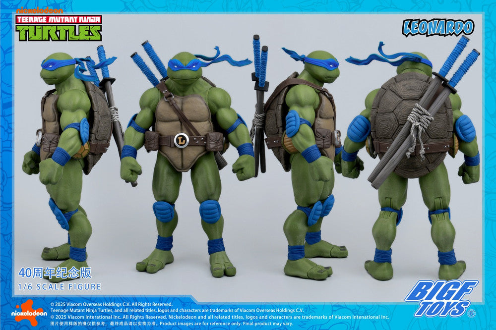 Preventa Figura TMNT LEONARDO - 40th Anniversary Edition marca BigFToys BIGF-001 escala 1/6