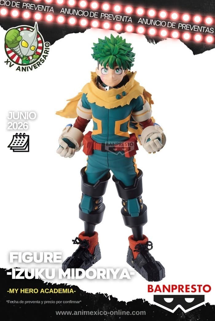 EN STOCK Estatua Izuku Midoriya - My Hero Academia - Banpresto marca Bandai Namco