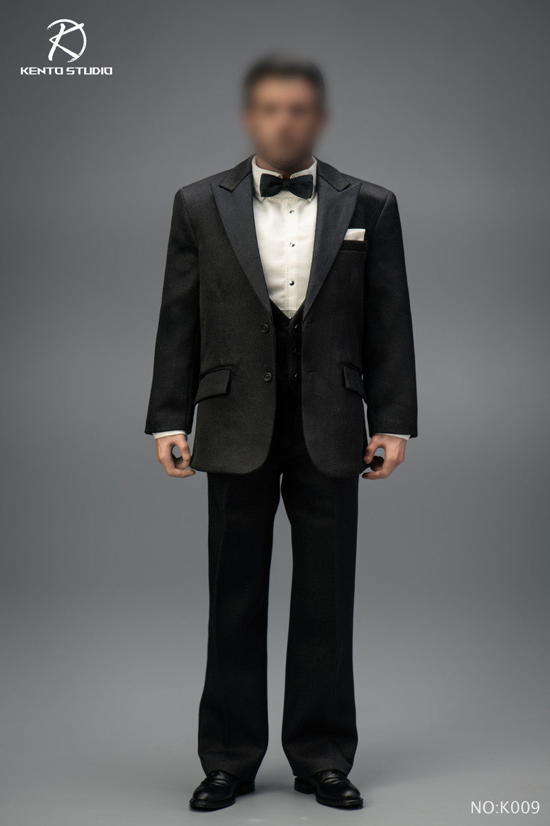Pedido Set Black Banquet Suit / Traje de banquete negro con cuerpo marca Kento Studio K009 escala 1/6