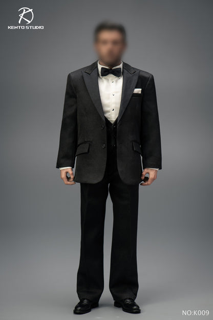 Pedido Set Black Banquet Suit / Traje de banquete negro con cuerpo marca Kento Studio K009 escala 1/6