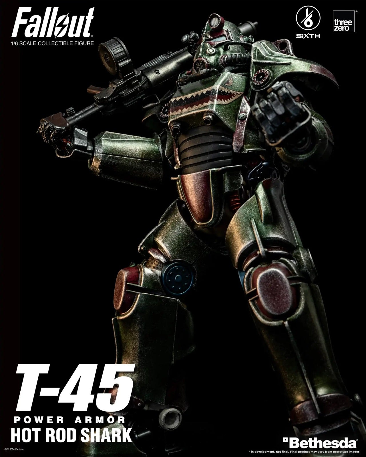 Preventa Figura T-45 Hot Rod Shark Power Armor - FALLOUT marca Threezero 3Z0774 escala 1/6