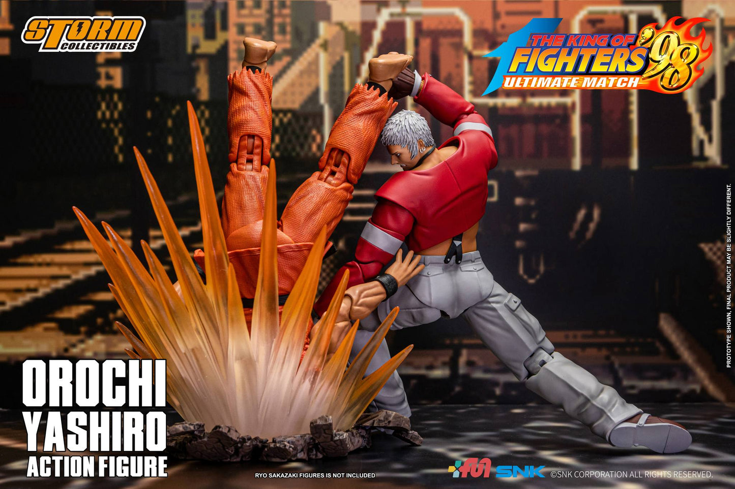 Preventa Figura OROCHI YASHIRO - The King of Fighters '98 Unlimited Match marca Storm Collectibles SKKF0 escala pequeña 1/12