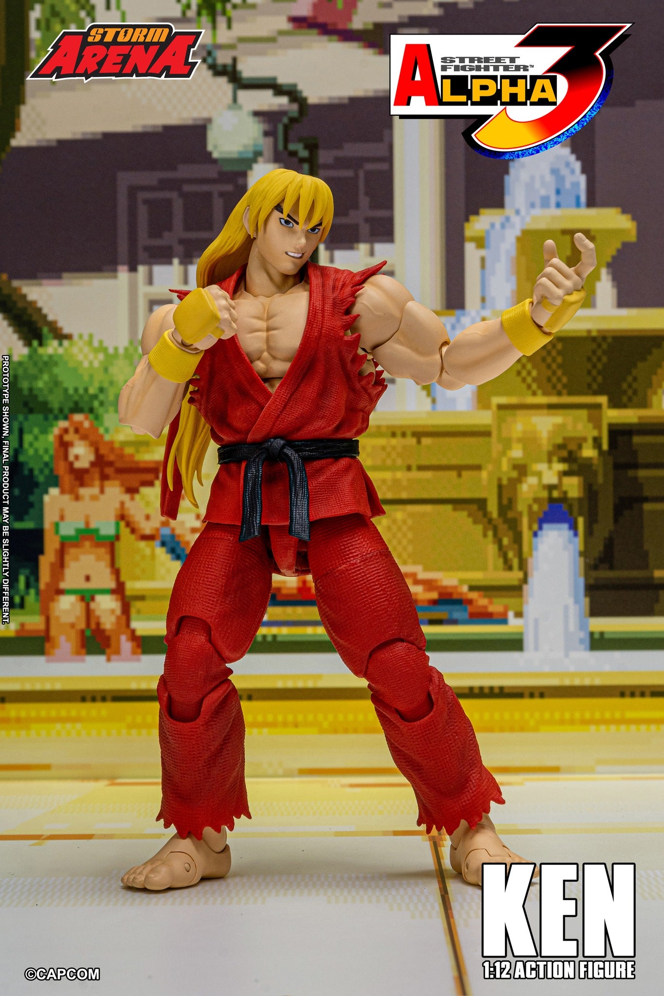 Preventa Figura KEN (Storm Arena) - Street Fighter Alpha 3 marca Storm Collectibles SFSA01 escala pequeña 1/12