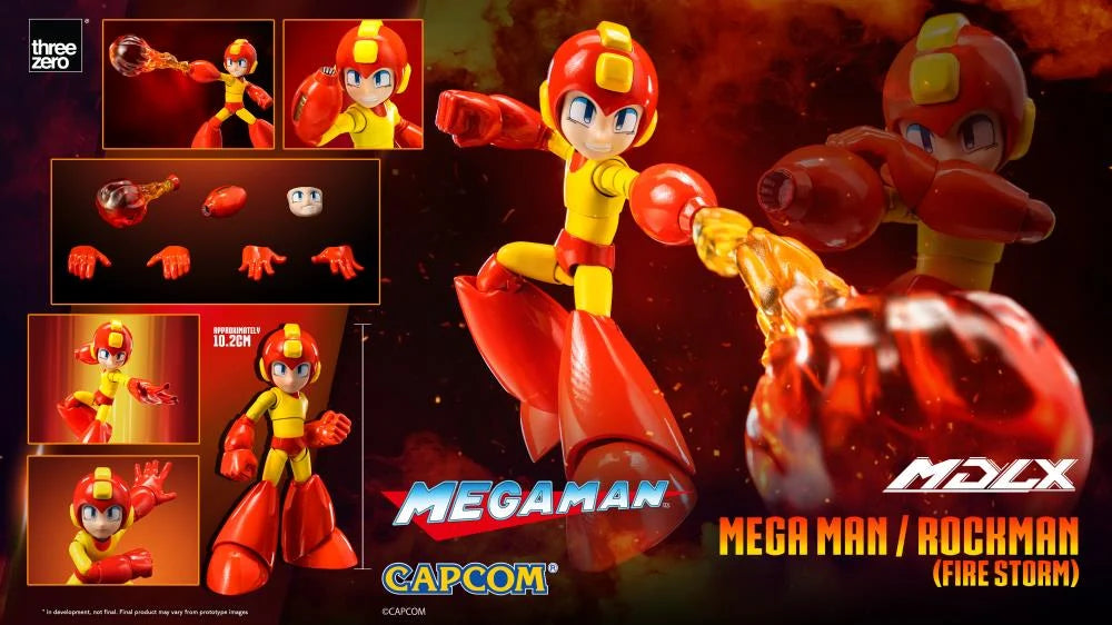 Preventa Figura MDLX Mega Man / Rockman (Fire Storm version) (Exclusive) marca Threezero 3Z0574 escala pequeña 1/12