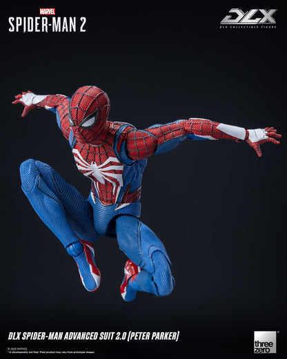 Preventa Figura DLX Spider-Man 2 Advanced Suit 2.0 (Peter Parker) marca Threezero 3Z0936 escala 1/12