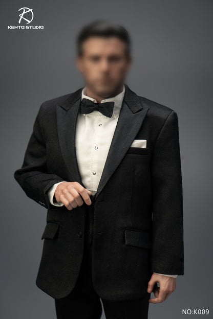 Pedido Set Black Banquet Suit / Traje de banquete negro con cuerpo marca Kento Studio K009 escala 1/6