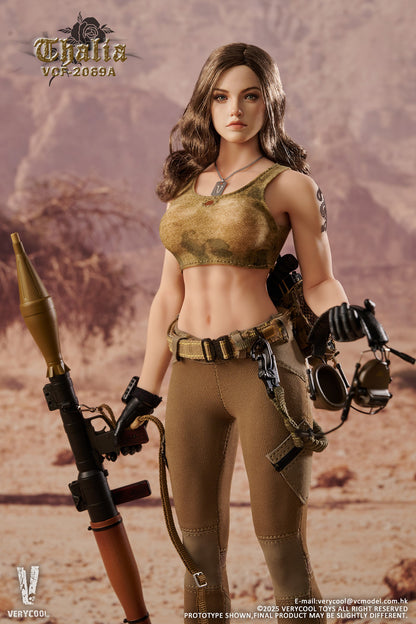 Preventa Figura Thalia (Cabello castaño) - Desert Female Soldier  marca Verycool VCF-2069A escala 1/6