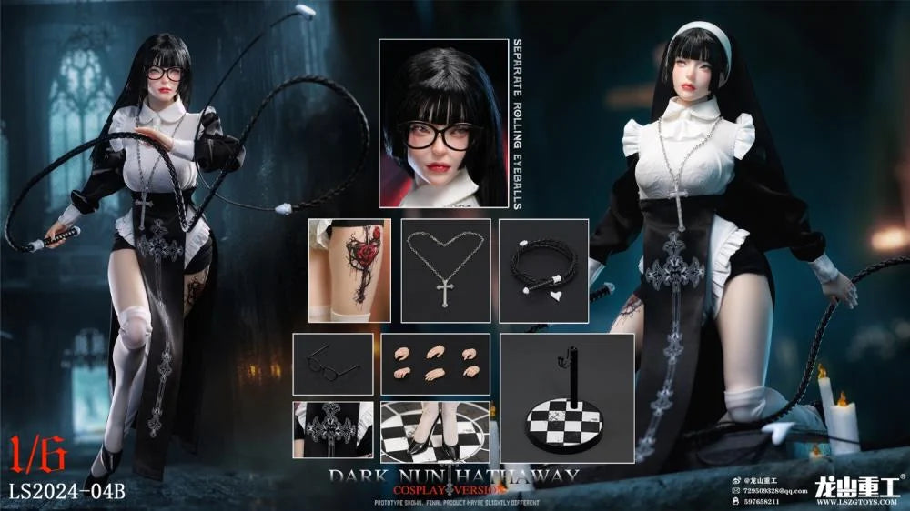 Preventa Figura Dark Nun Hathaway (black hair version) marca Long Shan Jin Shu LS2024-04B escala 1/6