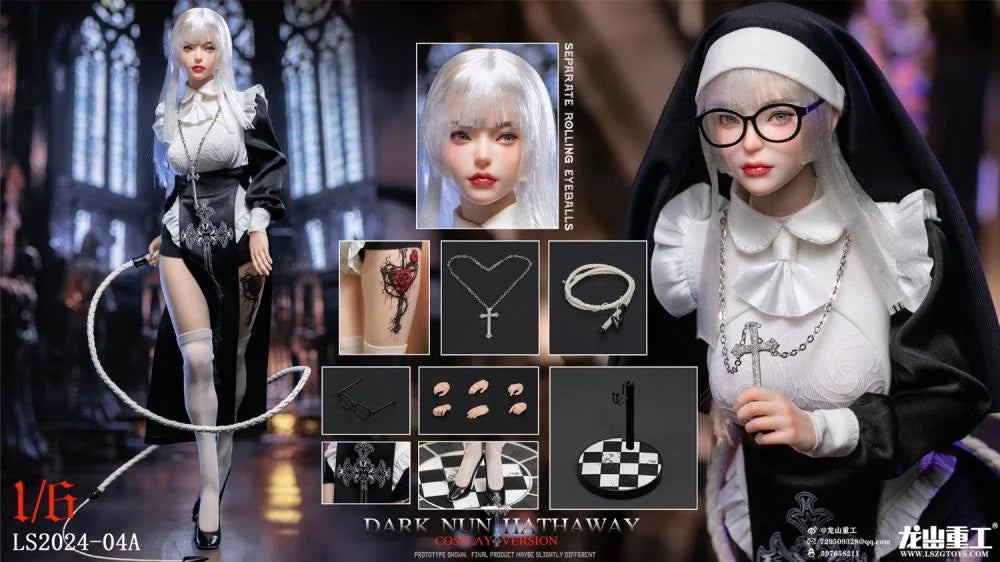 Preventa Figura Dark Nun Hathaway (white hair version) marca Long Shan Jin Shu LS2024-04A escala 1/6