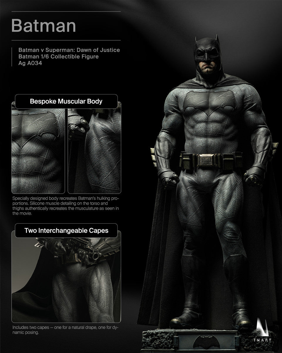 Preventa Figura BATMAN - Batman vs Superman: Dawn of Justice marca INART A034 Queen Studio escala 1/6