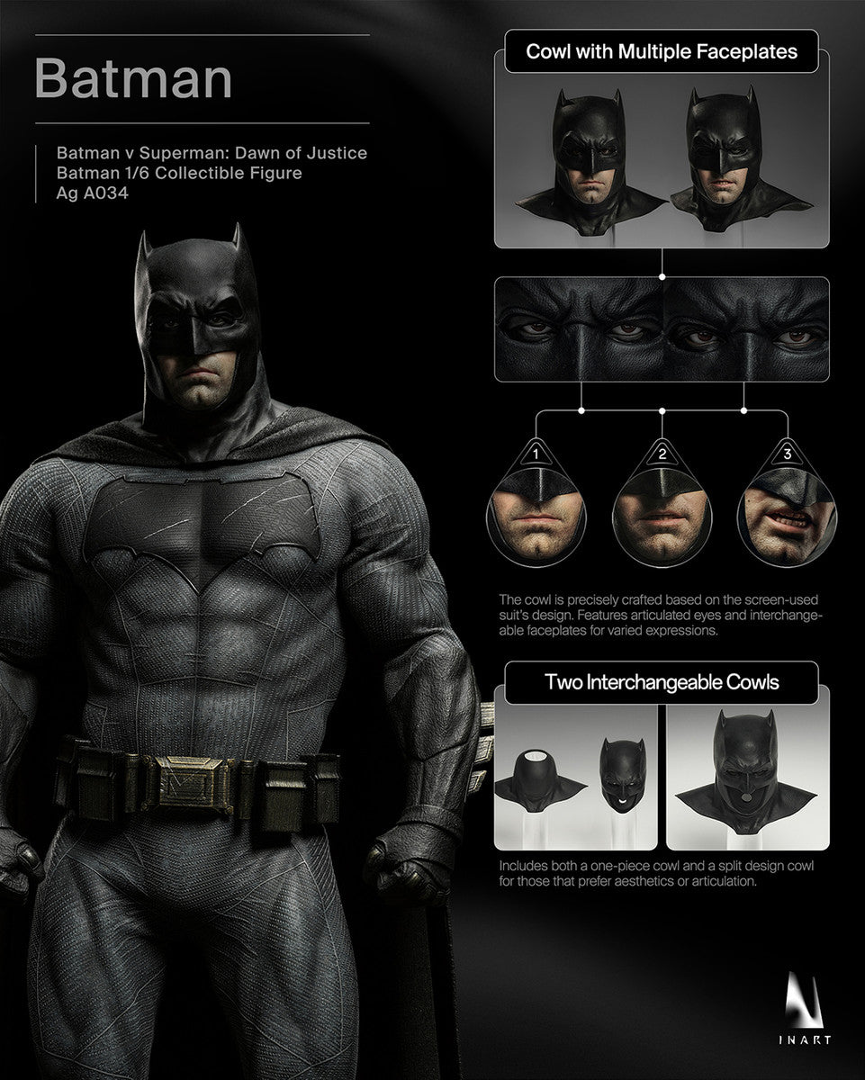 Preventa Figura BATMAN - Batman vs Superman: Dawn of Justice marca INART A034 Queen Studio escala 1/6
