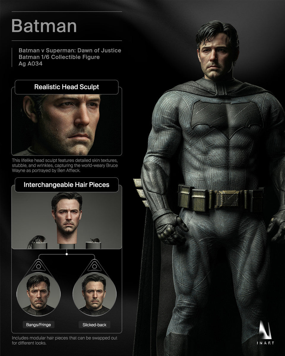 Preventa Figura BATMAN - Batman vs Superman: Dawn of Justice marca INART A034 Queen Studio escala 1/6