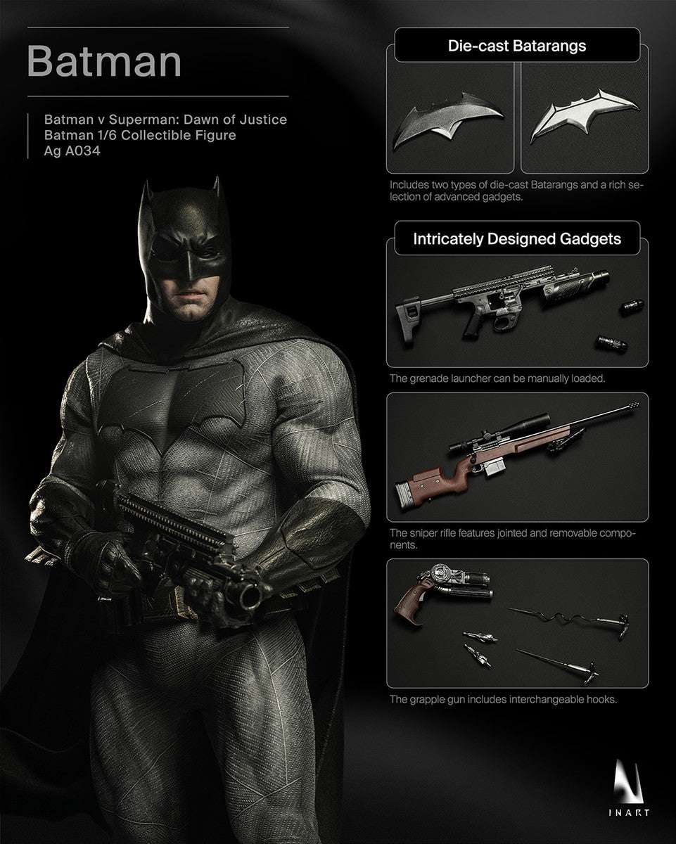 Preventa Figura BATMAN - Batman vs Superman: Dawn of Justice marca INART A034 Queen Studio escala 1/6