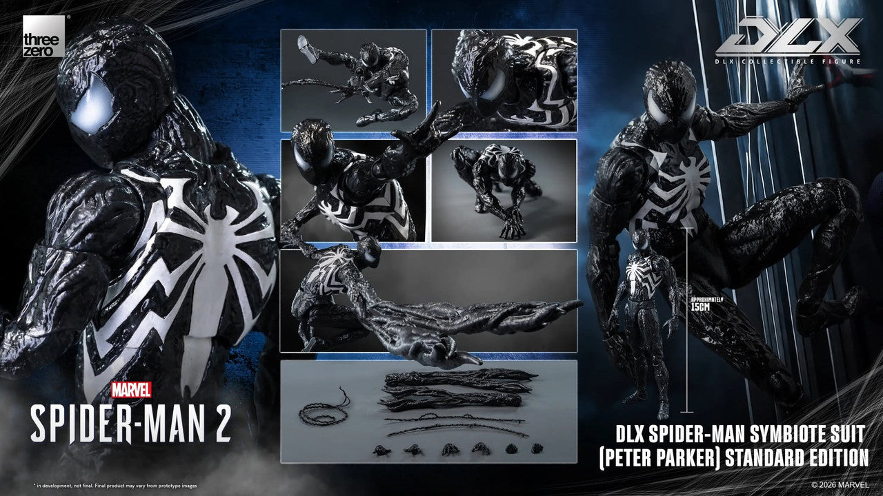 Preventa Figura DLX Spider-Man Symbiote Suit (Peter Parker) - Marvel’s Spider-Man 2 marca Threezero 3Z0966 escala 1/12