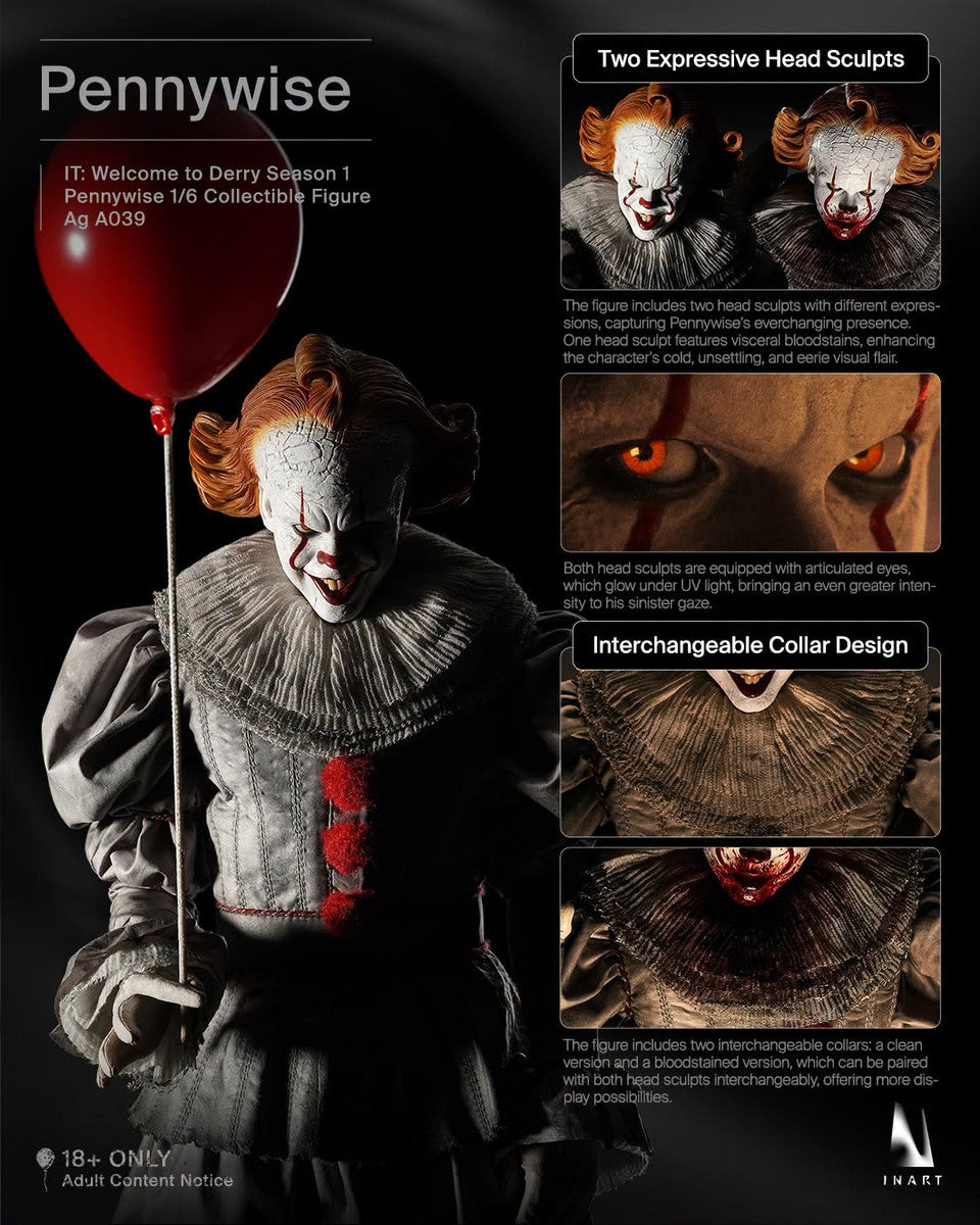 Preventa Figura Pennywise - IT: Welcome to Derry (Season 1) marca INART A039 Queen Studio escala 1/6