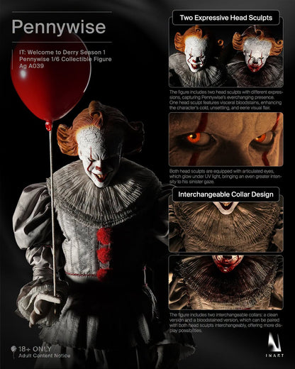Preventa Figura Pennywise - IT: Welcome to Derry (Season 1) marca INART A039 Queen Studio escala 1/6