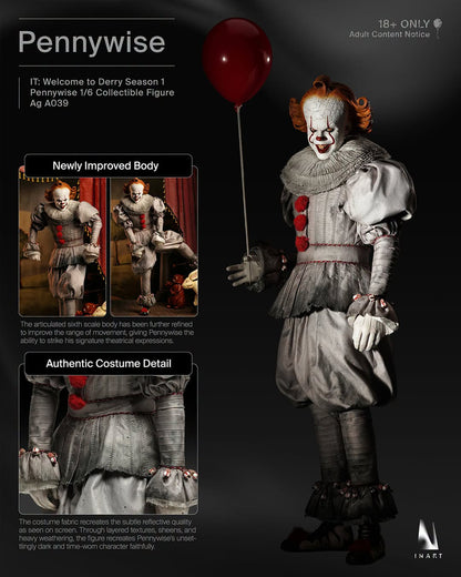 Preventa Figura Pennywise - IT: Welcome to Derry (Season 1) marca INART A039 Queen Studio escala 1/6