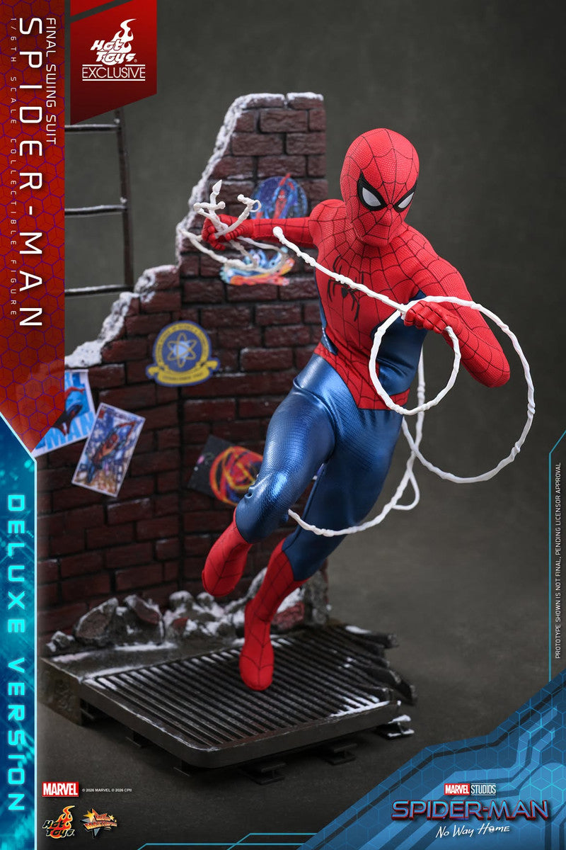 Preventa Figura Spider-Man (Final Swing Suit) Deluxe Version - EXCLUSIVE - Spider-Man: No Way Home marca Hot Toys MMS992 escala 1/6