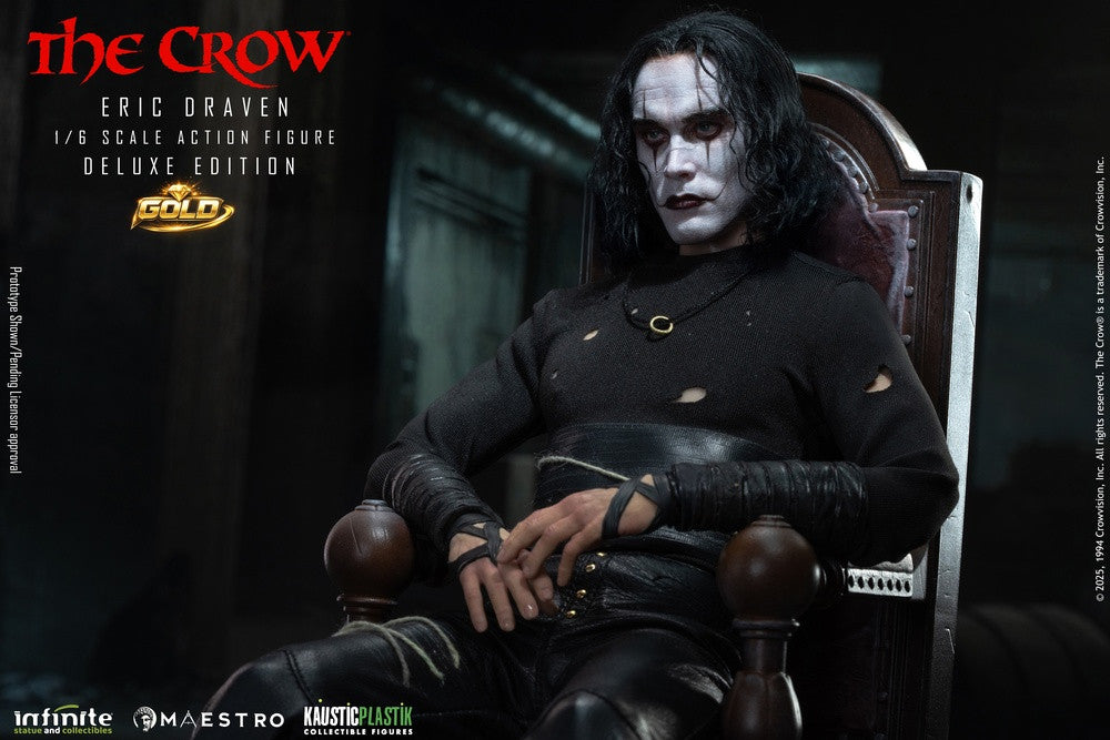 Preventa Figura Eric Draven (Deluxe Edition GOLD) (Cabello enraizado) - THE CROW - Luxury Limited Edition marca Kaustic Plastik escala 1/6
