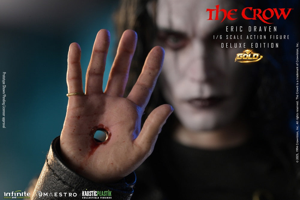 Preventa Figura Eric Draven (Deluxe Edition GOLD) (Cabello enraizado) - THE CROW - Luxury Limited Edition marca Kaustic Plastik escala 1/6