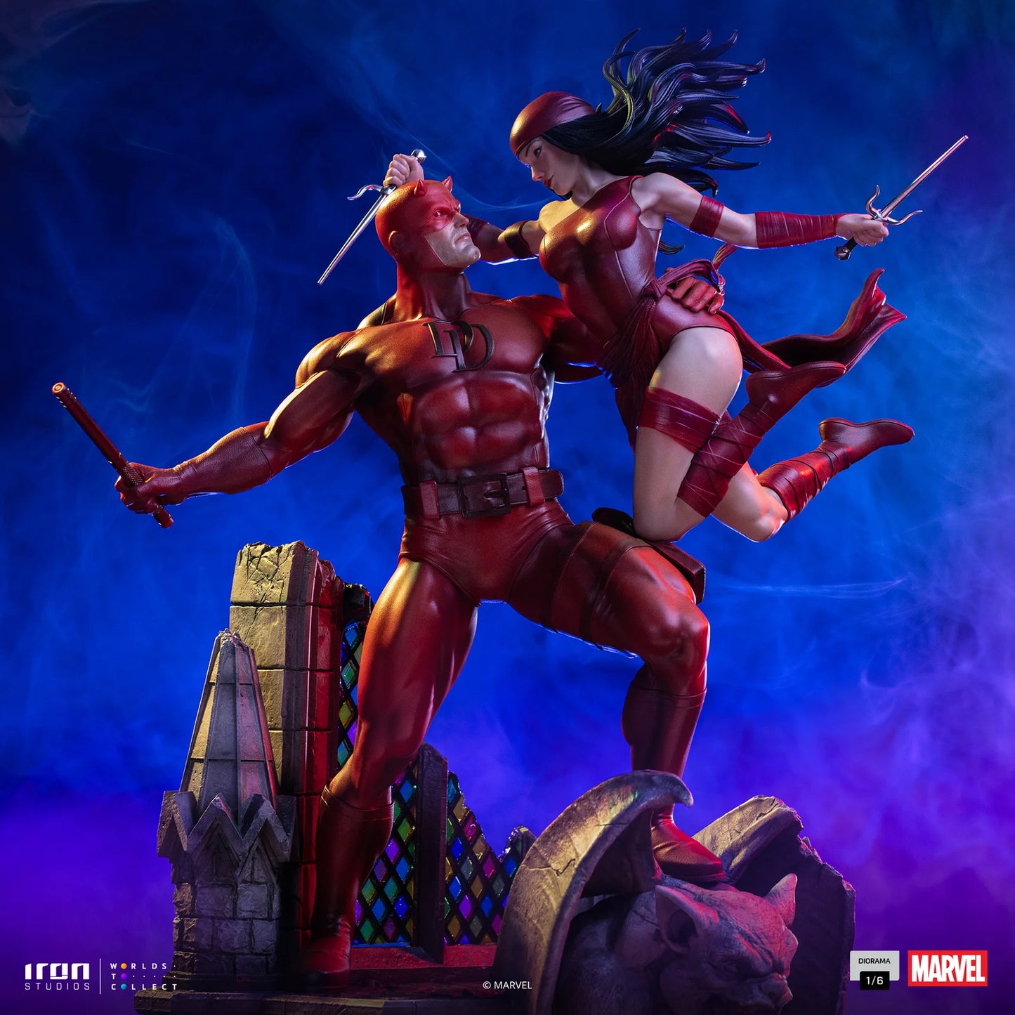Preventa Estatua Daredevil y Elektra - Marvel Comics - Limited Edition Diorama marca Iron Studios escala de arte 1/6