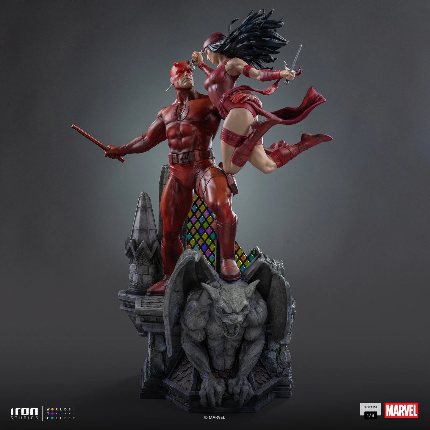 Preventa Estatua Daredevil y Elektra - Marvel Comics - Limited Edition Diorama marca Iron Studios escala de arte 1/6