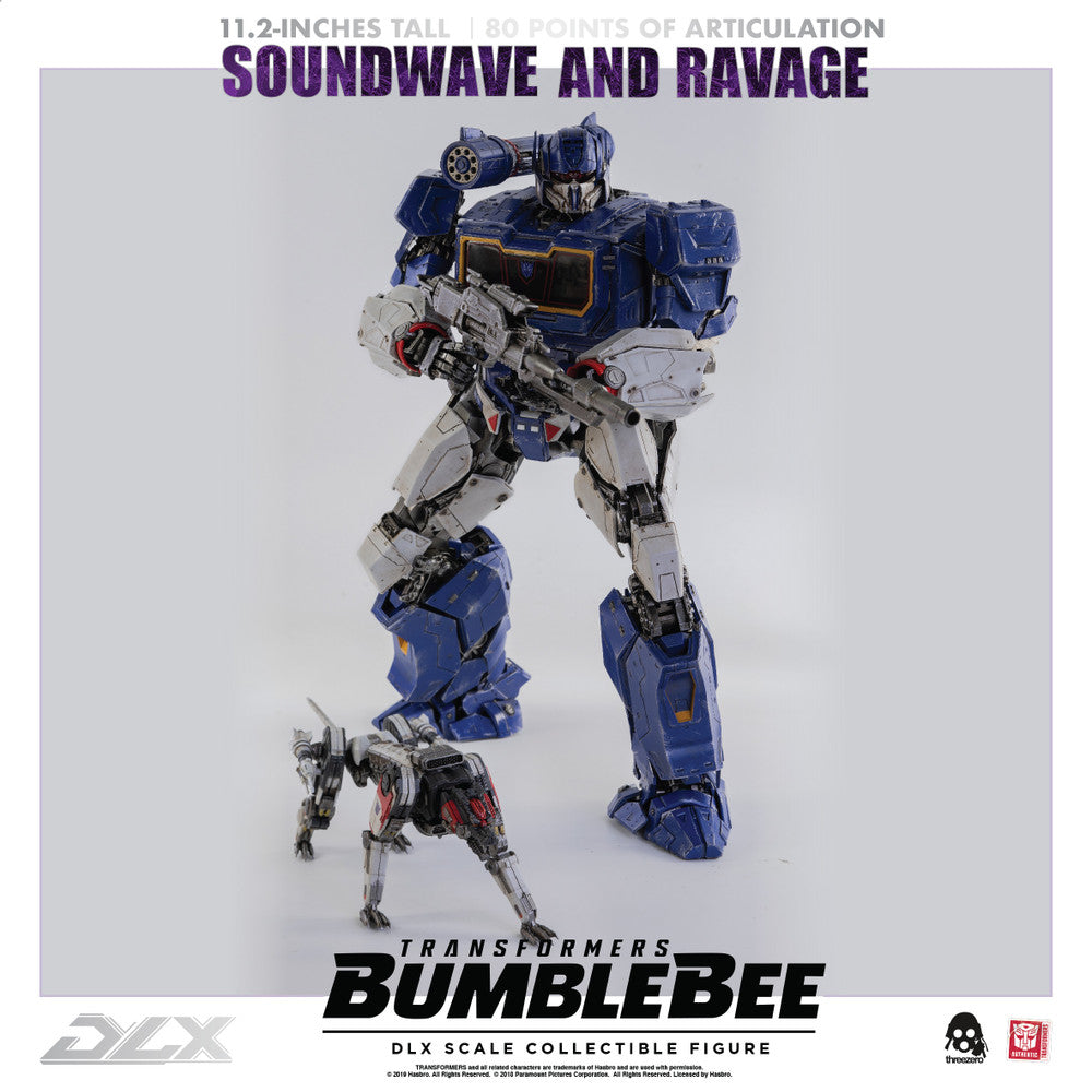 Preventa Figura DLX Soundwave y Ravage - Transformers: Bumblebee Movie marca Threezero 3Z0160 (28.5 cm) (relanzamiento)