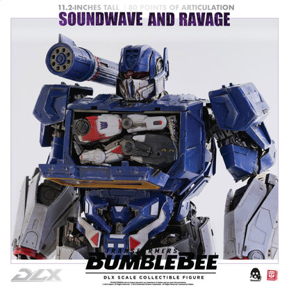 Preventa Figura DLX Soundwave y Ravage - Transformers: Bumblebee Movie marca Threezero 3Z0160 (28.5 cm) (relanzamiento)