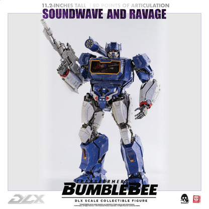 Preventa Figura DLX Soundwave y Ravage - Transformers: Bumblebee Movie marca Threezero 3Z0160 (28.5 cm) (relanzamiento)