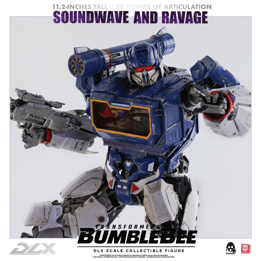 Preventa Figura DLX Soundwave y Ravage - Transformers: Bumblebee Movie marca Threezero 3Z0160 (28.5 cm) (relanzamiento)