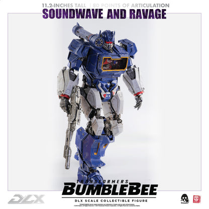 Preventa Figura DLX Soundwave y Ravage - Transformers: Bumblebee Movie marca Threezero 3Z0160 (28.5 cm) (relanzamiento)