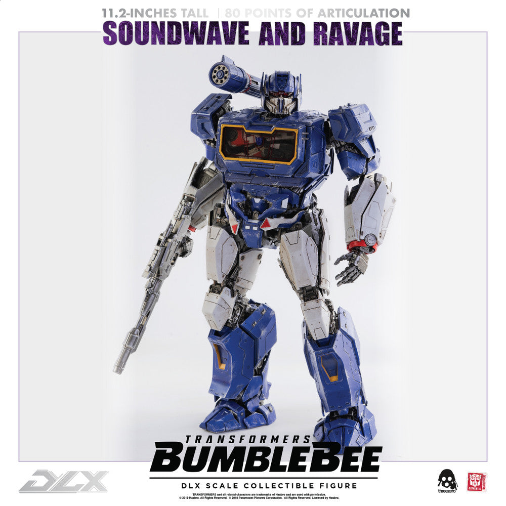 Preventa Figura DLX Soundwave y Ravage - Transformers: Bumblebee Movie marca Threezero 3Z0160 (28.5 cm) (relanzamiento)