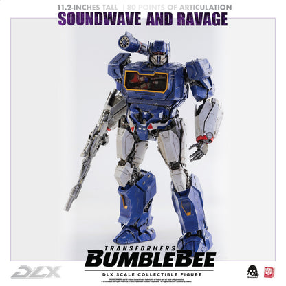 Preventa Figura DLX Soundwave y Ravage - Transformers: Bumblebee Movie marca Threezero 3Z0160 (28.5 cm) (relanzamiento)