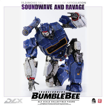 Preventa Figura DLX Soundwave y Ravage - Transformers: Bumblebee Movie marca Threezero 3Z0160 (28.5 cm) (relanzamiento)