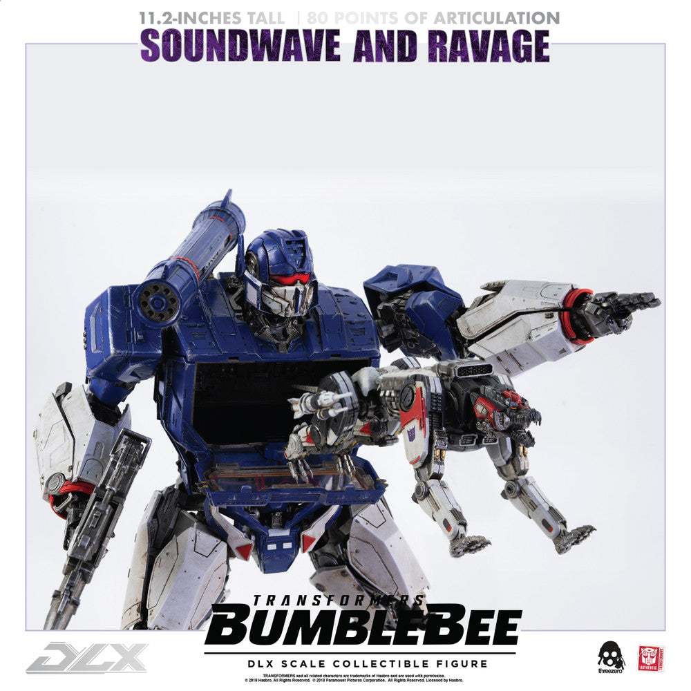 Preventa Figura DLX Soundwave y Ravage - Transformers: Bumblebee Movie marca Threezero 3Z0160 (28.5 cm) (relanzamiento)